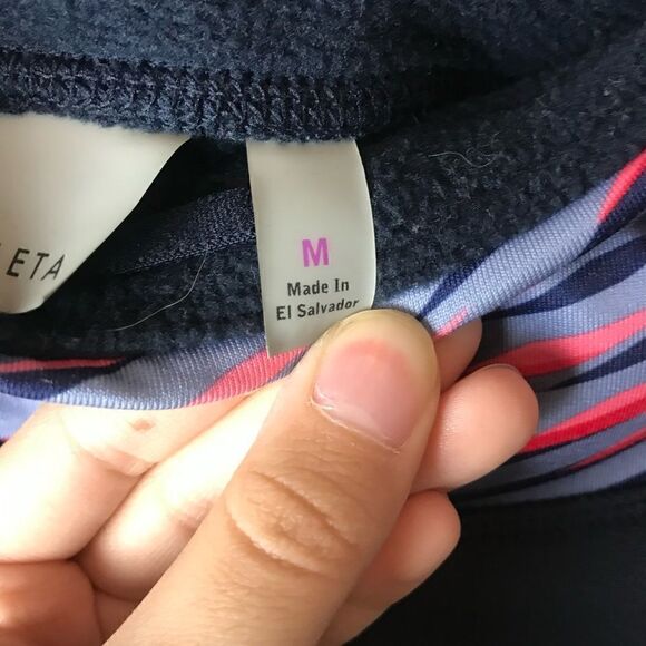 Athleta Polartech Fleece Leggings Navy/Pink Size M - Picture 7 of 11